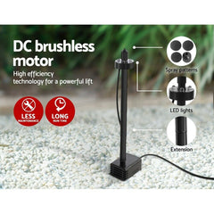 Gardeon Solar Pond Pump Submersible Water Fountain with Battery Kit LED Lights 4.3FT