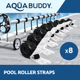 Aquabuddy Pool Cover Roller Attachment Swimming Pool Reel Straps Kit 8PCS