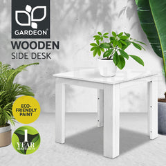 Gardeon Coffee Side Table Wooden Desk Outdoor Furniture Camping Garden White