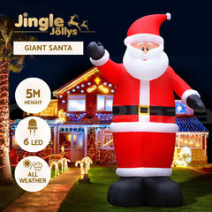 Jingle Jollys Christmas Inflatable Santa 5M Illuminated Decorations