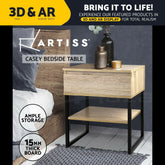 Artiss Bedside Table 1 Drawers with Shelf - CASEY