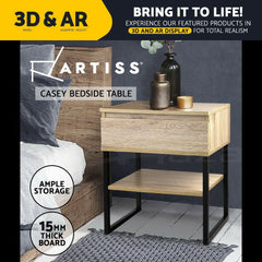 Artiss Bedside Table 1 Drawers Shelf - Free Delivery