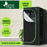 Green Fingers Grow Tent 70x70x160CM 1680D Hydroponics Kit Indoor Plant Room System