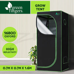 Green Fingers Grow Tent 70x70x160CM 1680D Hydroponics Kit Indoor Plant Room System