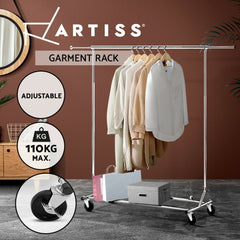 Artiss Clothes Rack Airer Rail Coat Stand Adjustable Hanger