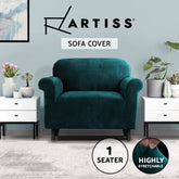 Artiss Sofa Cover Couch Covers 1 Seater Velvet Agate Green