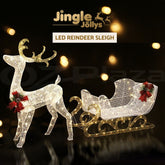 215 LED Christmas Lights Reindeer Sleigh Decorations Jingle Jollys