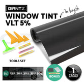 Giantz Window Tint Film Black Roll 5% VLT Home 76cm X 7m Tinting Tools Kit