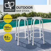 Gardeon 2x Outdoor Bar Stools Aluminum