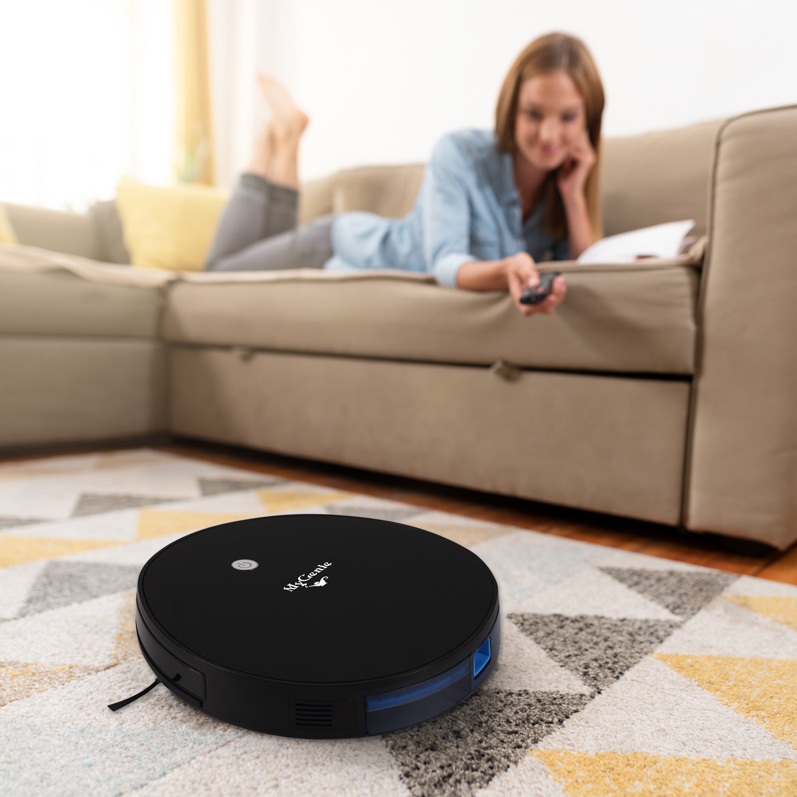 My Genie Xsonic Robotic Vacuum Cleaner -  Black-1927503846427463685
