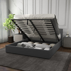 Milano Capri Luxury Gas Lift Bed With Headboard (Model 3) - Grey  No.28 - King-1919280825724178436