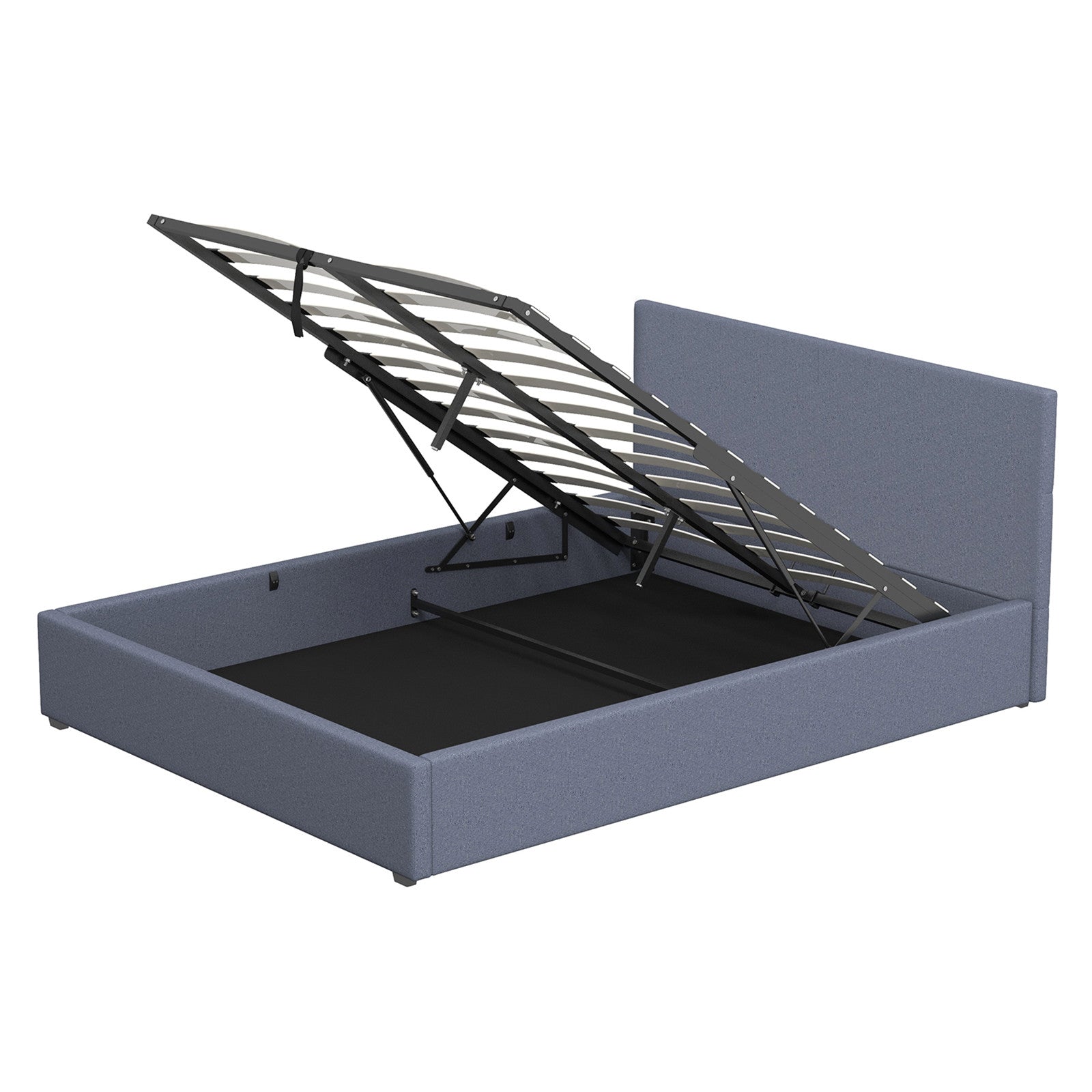 Milano Luxury Gas Lift Bed with Headboard (Model 1) - Charcoal No.35 - King Single-1922443466072264704