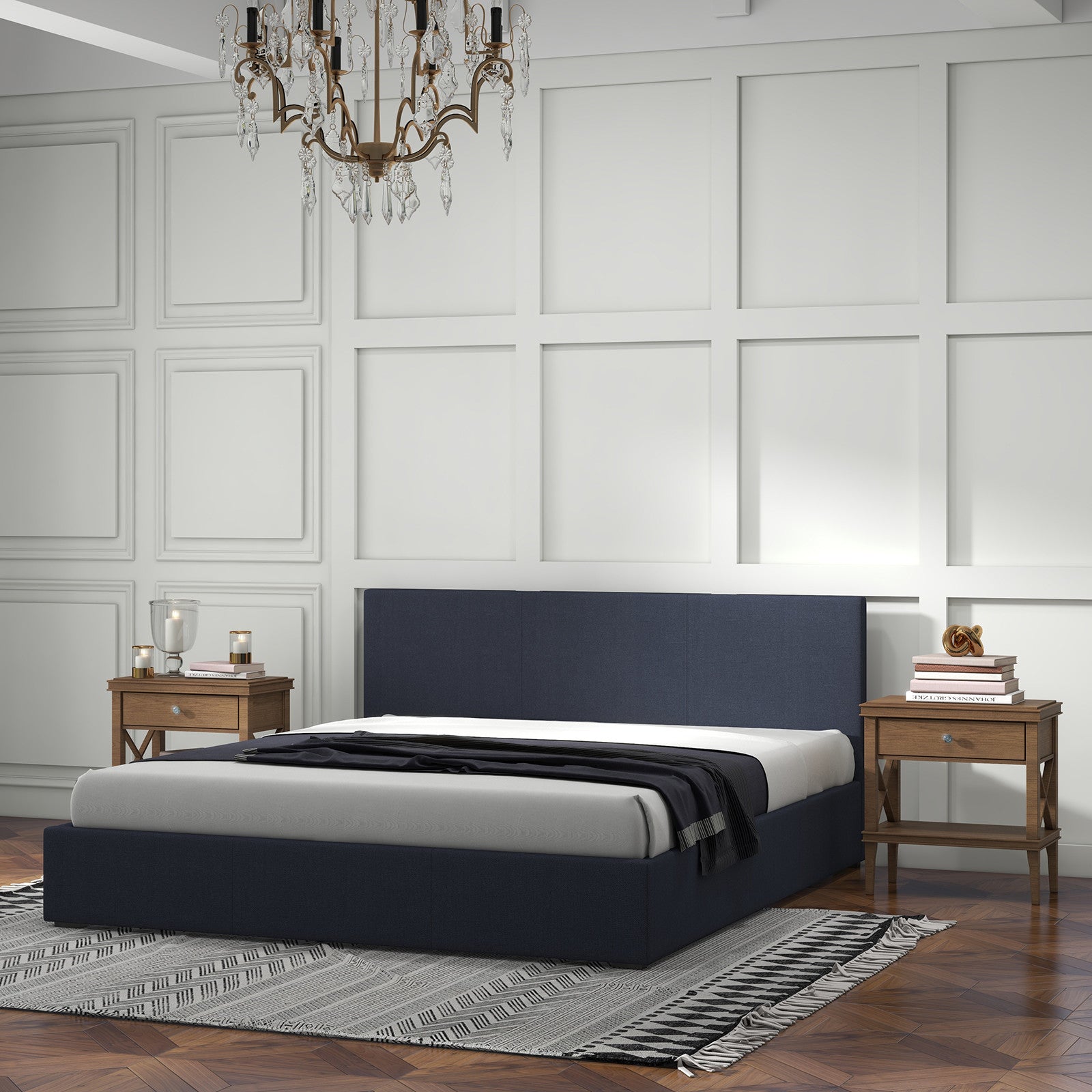 Milano Luxury Gas Lift Bed with Headboard (Model 1) - Charcoal No.35 - King Single-1922443466072264711