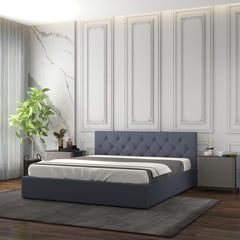 Milano Capri Luxury Gas Lift Bed With Headboard (Model 3) - Charcoal No.35 - King Single-1927503918481412097