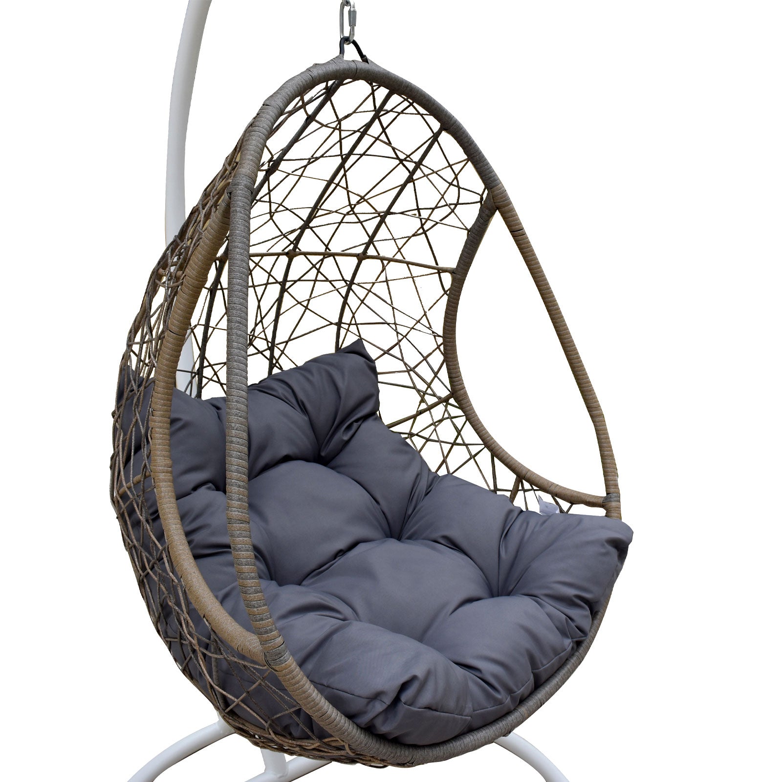 Arcadia Furniture Rocking Egg Chair - Oatmeal and Grey-1927503927843098629