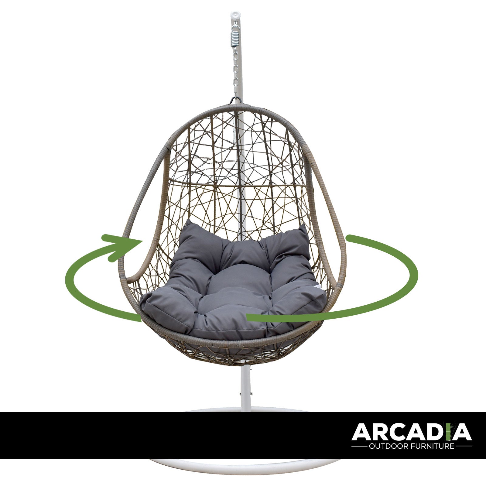 Arcadia Furniture Rocking Egg Chair - Oatmeal and Grey-1927503927843098630