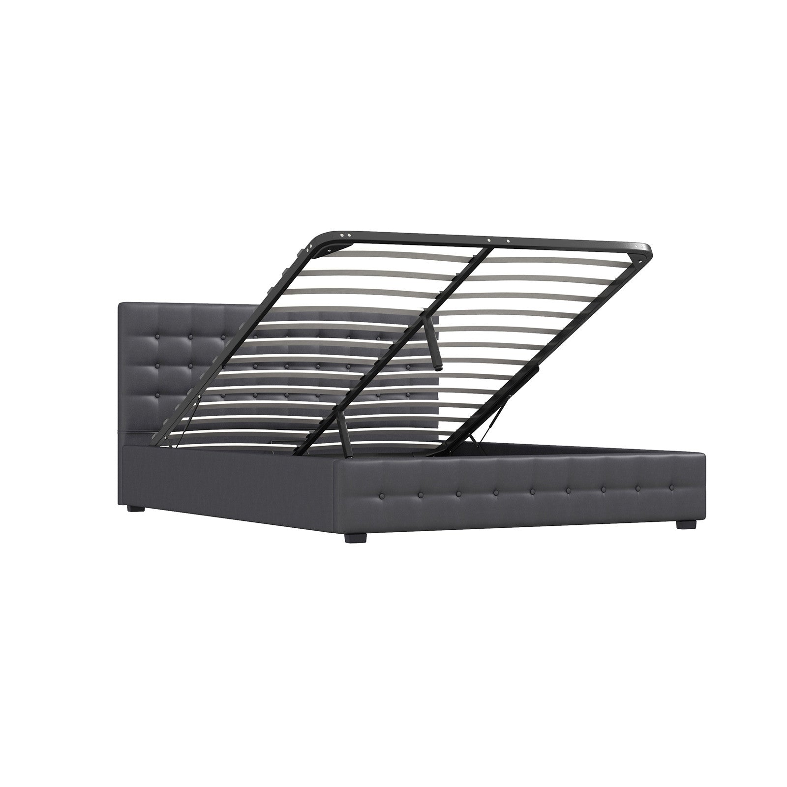 Milano Decor Eden Gas Lift Bed - Dark Grey - King-1924671868758003717