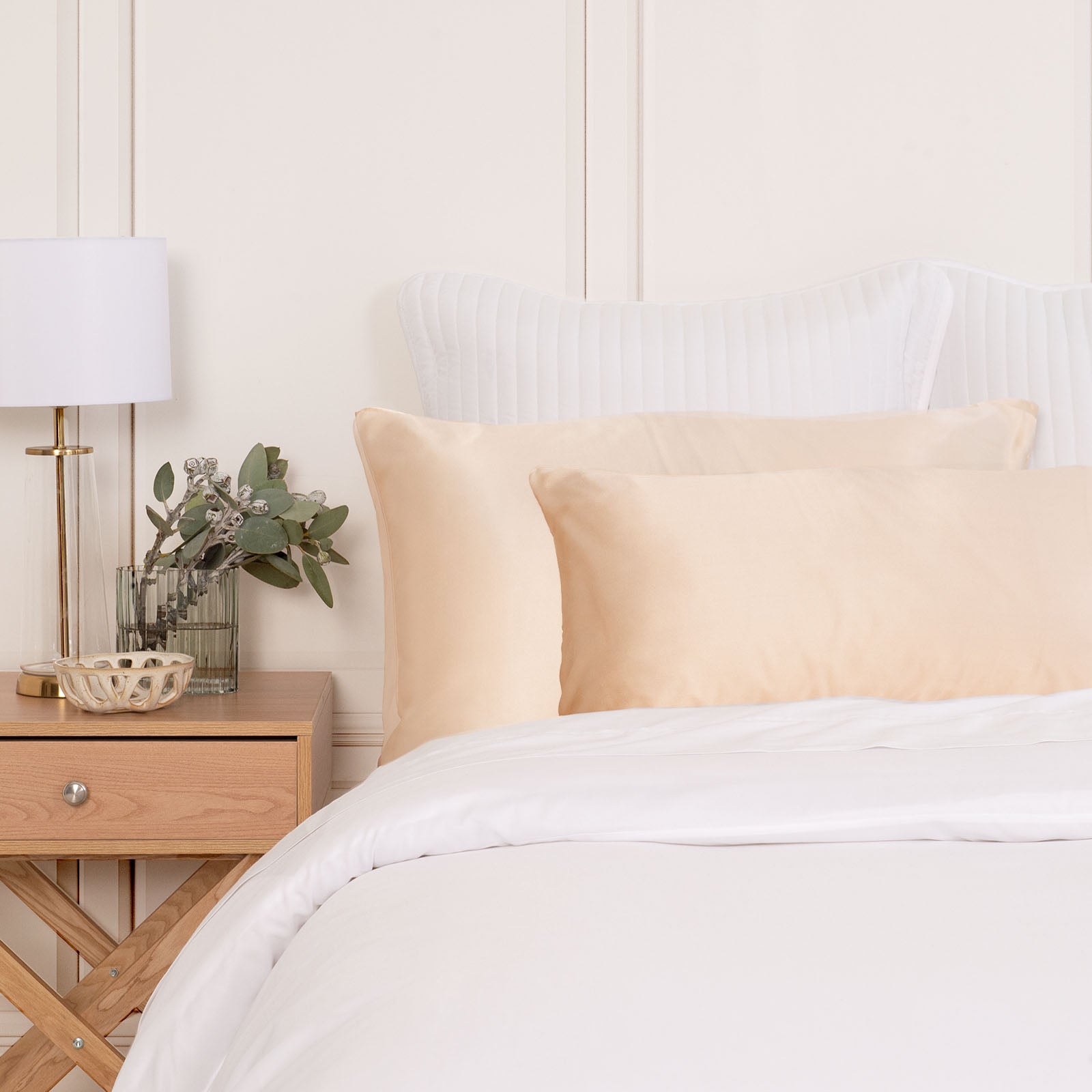 SILK PILLOW CASE TWIN PACK - SIZE: 51X76CM - Champagne Pink-1927503852970577921