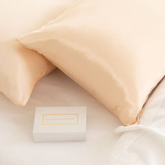 SILK PILLOW CASE TWIN PACK - SIZE: 51X76CM - Champagne Pink-1927503852970577923