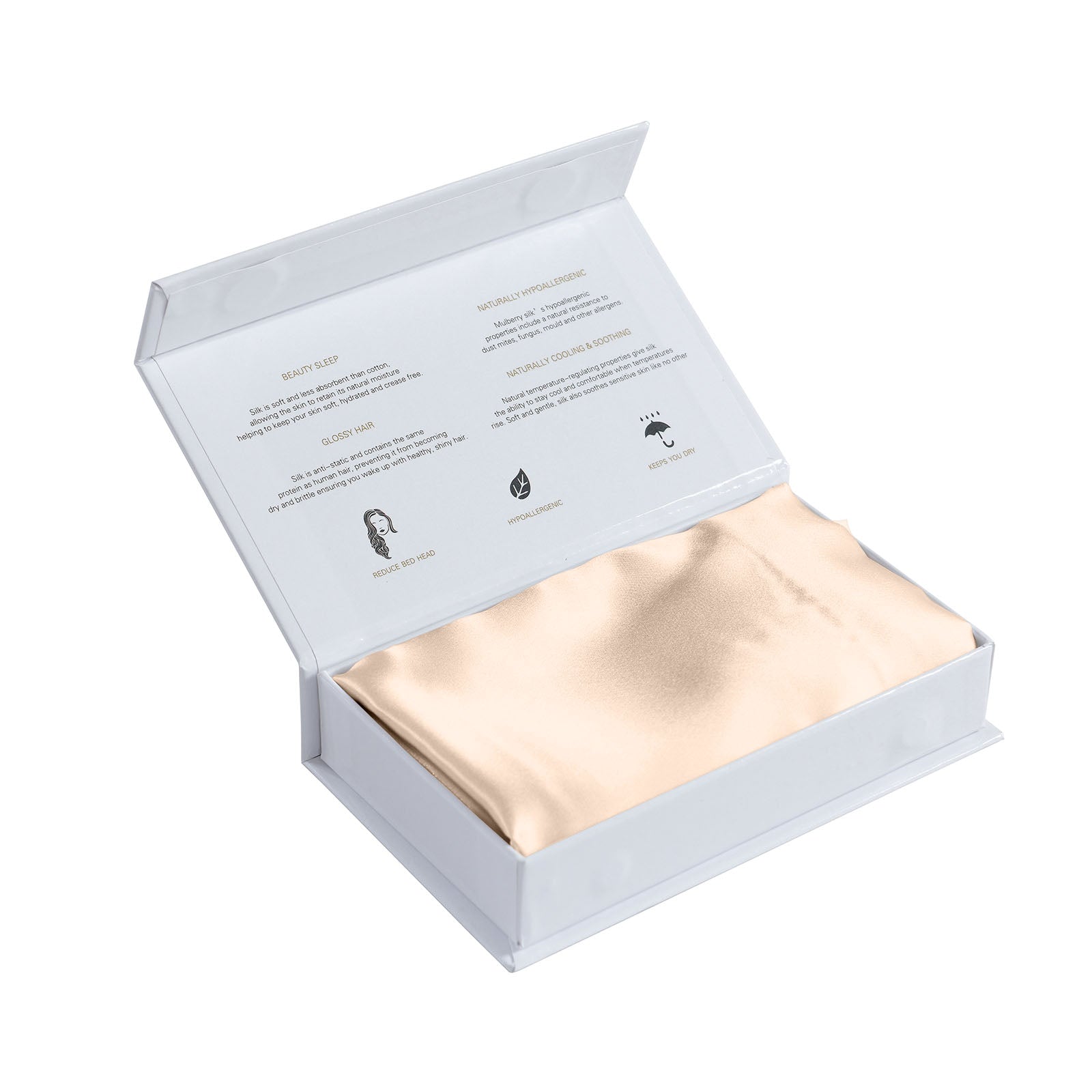SILK PILLOW CASE TWIN PACK - SIZE: 51X76CM - Champagne Pink-1927503852970577925