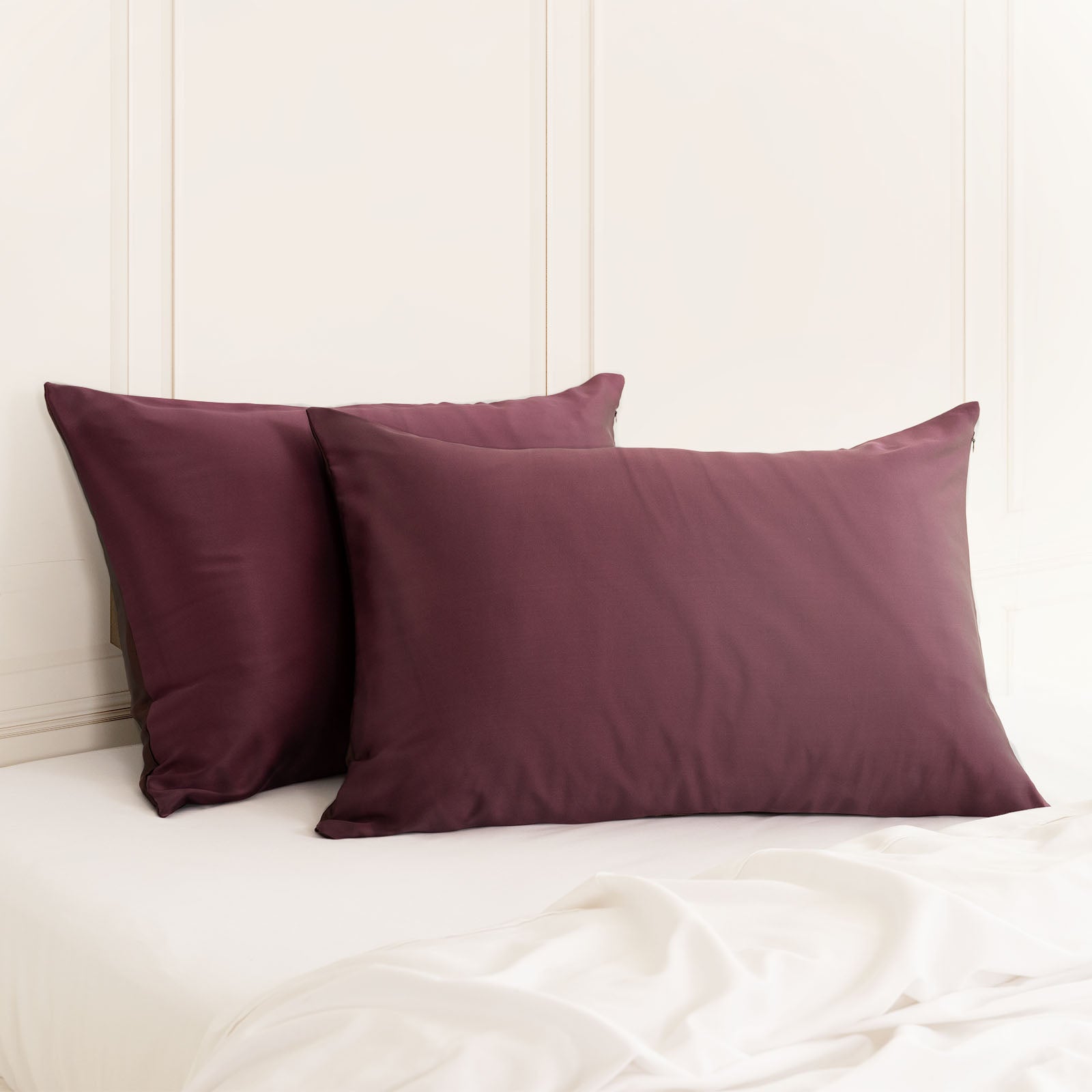SILK PILLOW CASE TWIN PACK - SIZE: 51X76CM? - Malaga Wine-1927503853452922880