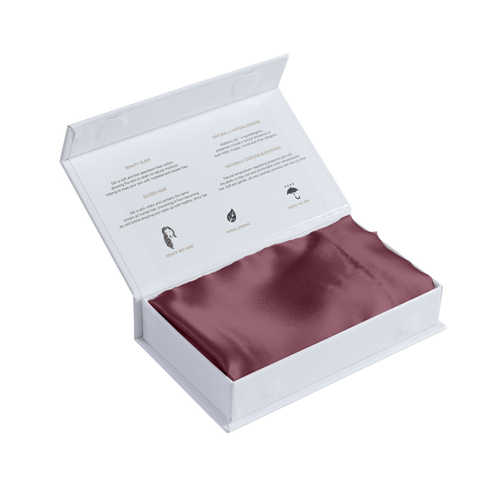 SILK PILLOW CASE TWIN PACK - SIZE: 51X76CM? - Malaga Wine-1927503853452922885