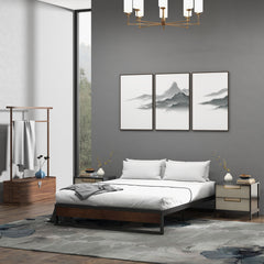 Sorrento Metal and Wood bed base - Single-1927503923795595265