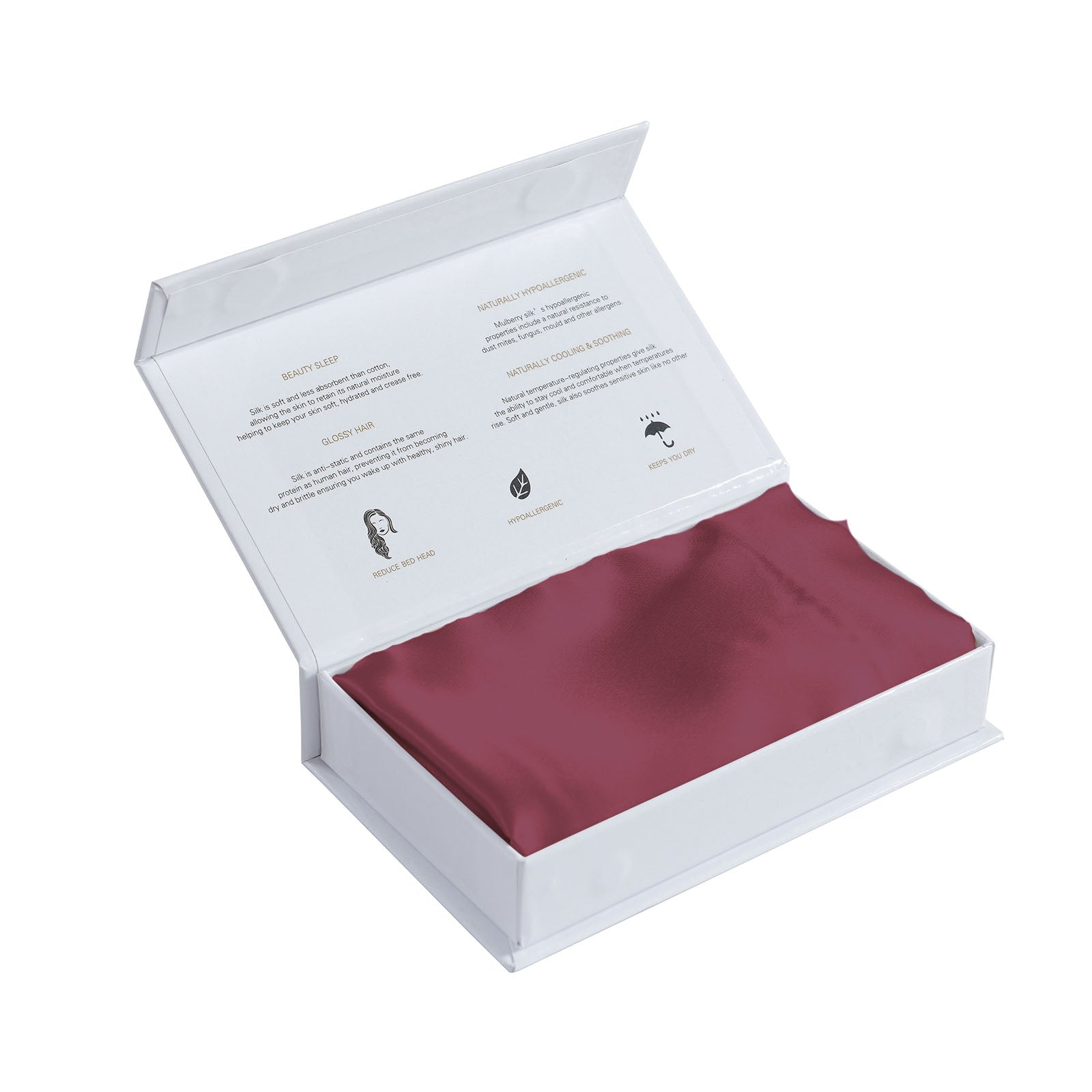 Pure Silk Pillow Case by Royal Comfort (Single Pack) - Malaga Wine-1927503854082068485