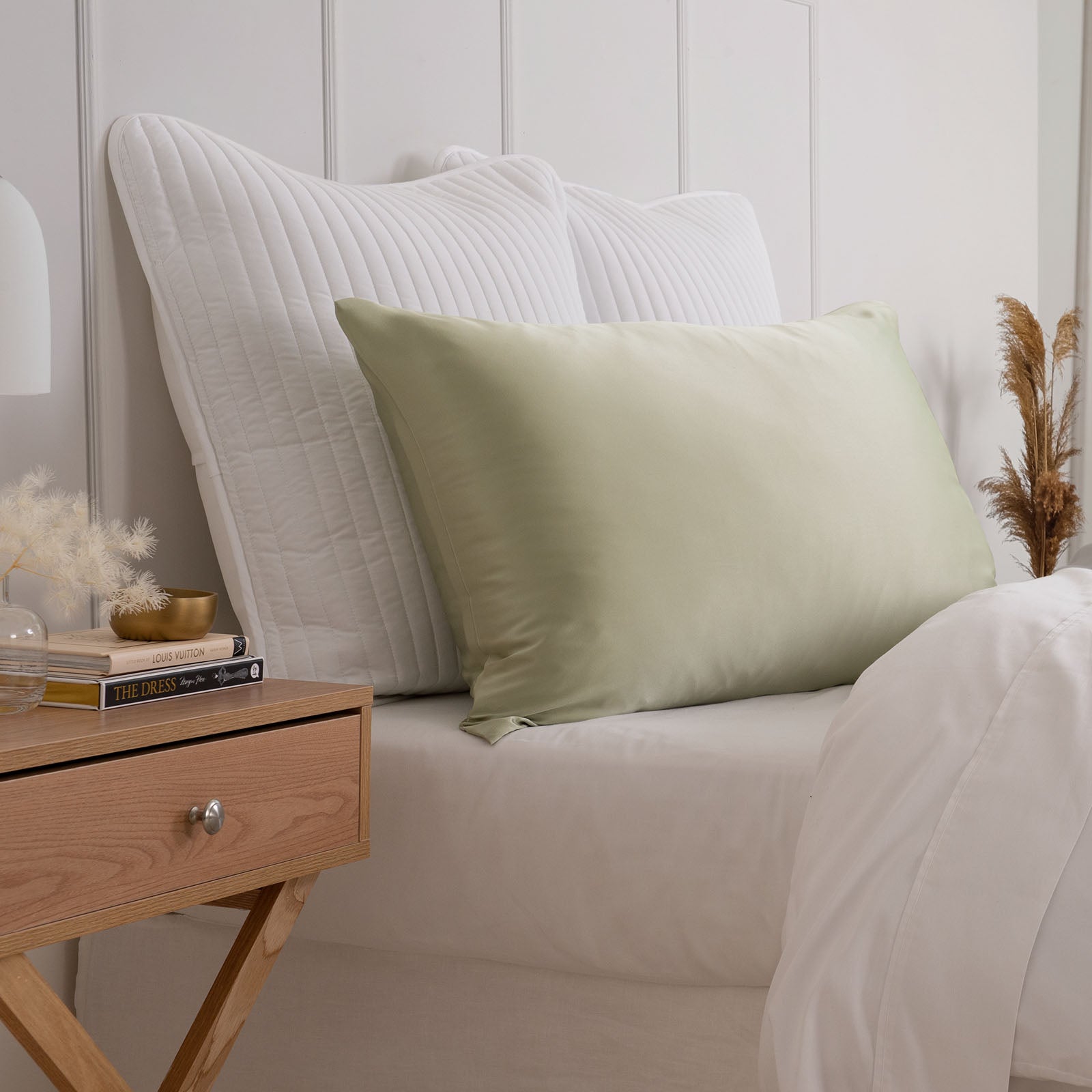 Pure Silk Pillow Case by Royal Comfort (Single Pack) - Sage-1927503854245646336