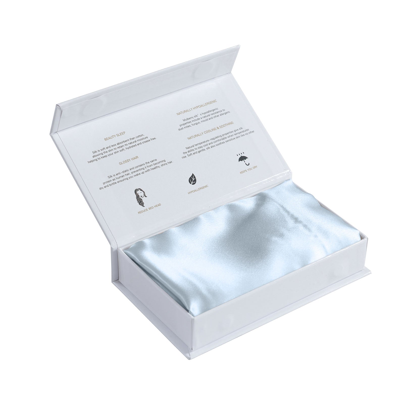 Pure Silk Pillow Case by Royal Comfort (Single Pack) - Soft Blue-1927503854417612805