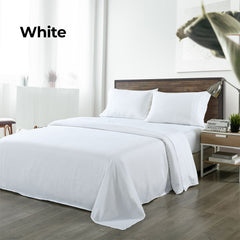 Royal Comfort Blended Bamboo Sheet Set White - Double-1927503880288079876