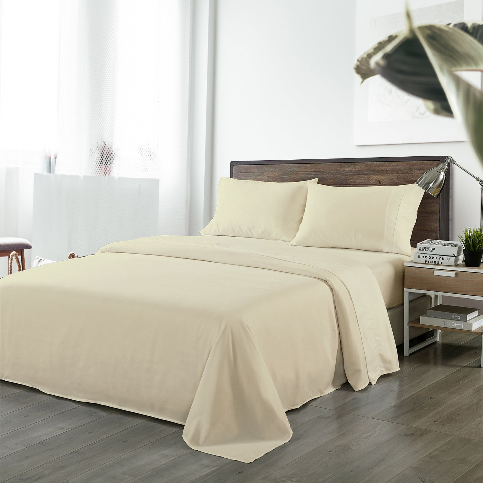 Royal Comfort Blended Bamboo Sheet Set Dark Ivory - Double-1927503880485212160