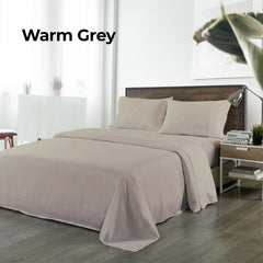 Royal Comfort Blended Bamboo Sheet Set Warm Grey - Double-1927503880657178628