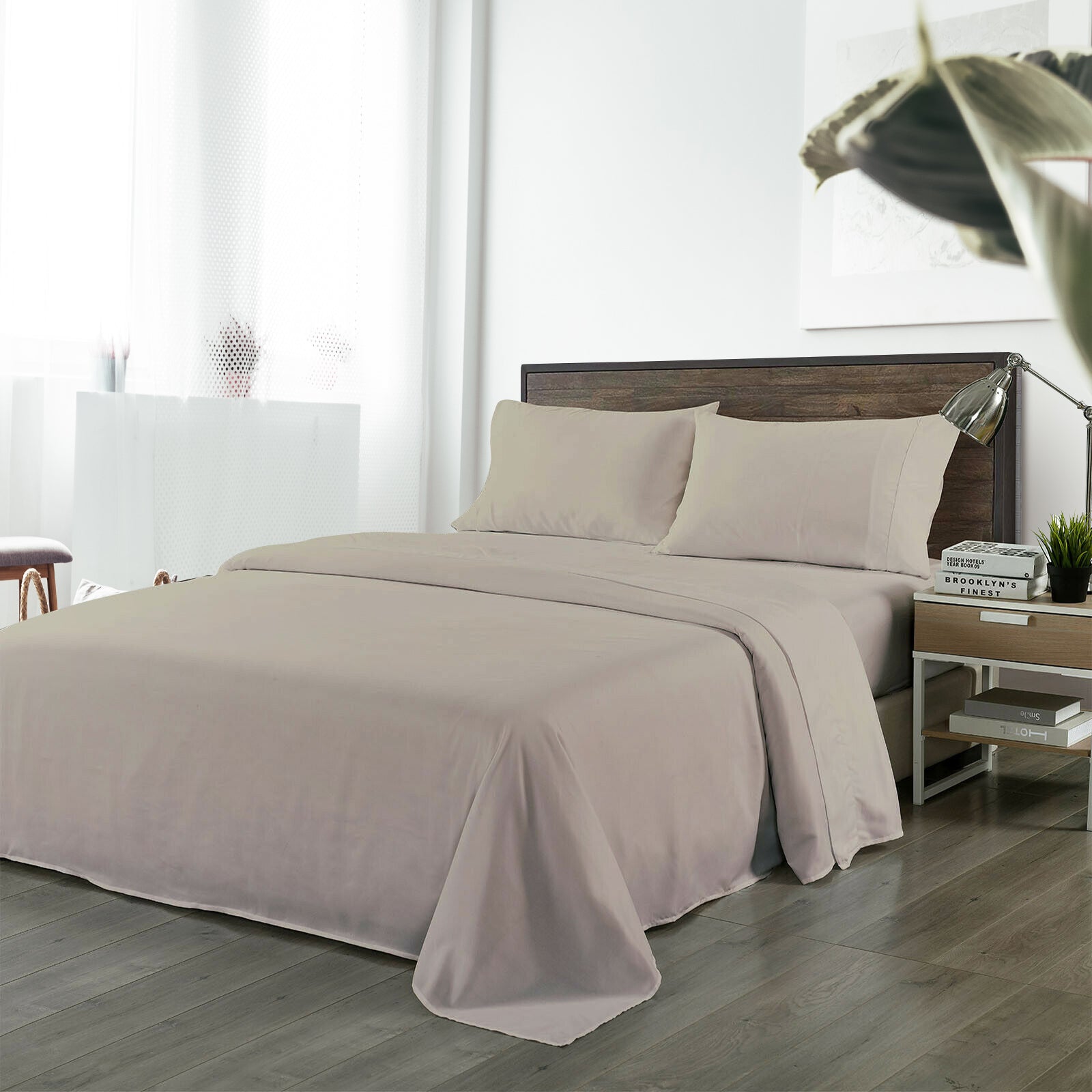 Royal Comfort Blended Bamboo Sheet Set Warm Grey - Queen-1927503881164689408