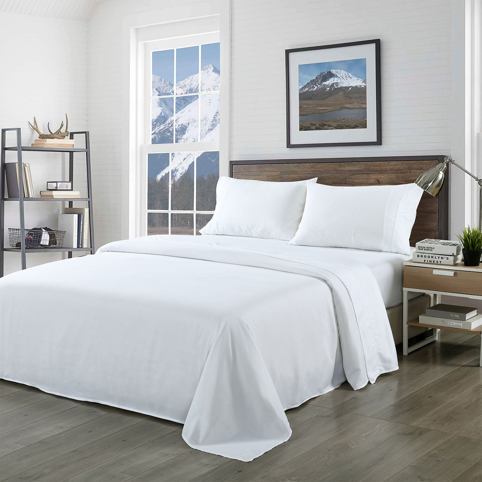 Royal Comfort Blended Bamboo Sheet Set White - King-1927503881361821696