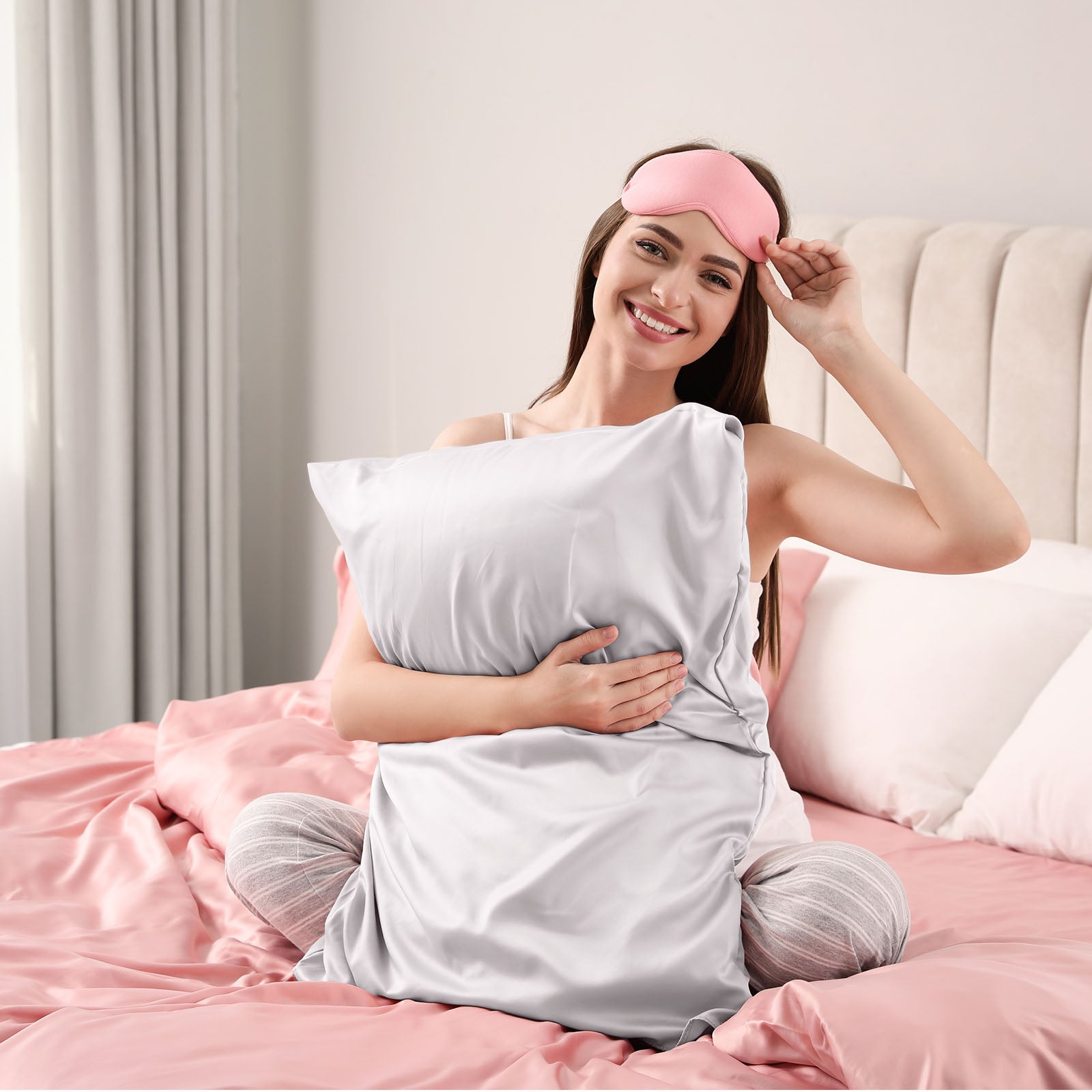 Pure Silk Pillow Case by Royal Comfort-Silver-1927503852072996868