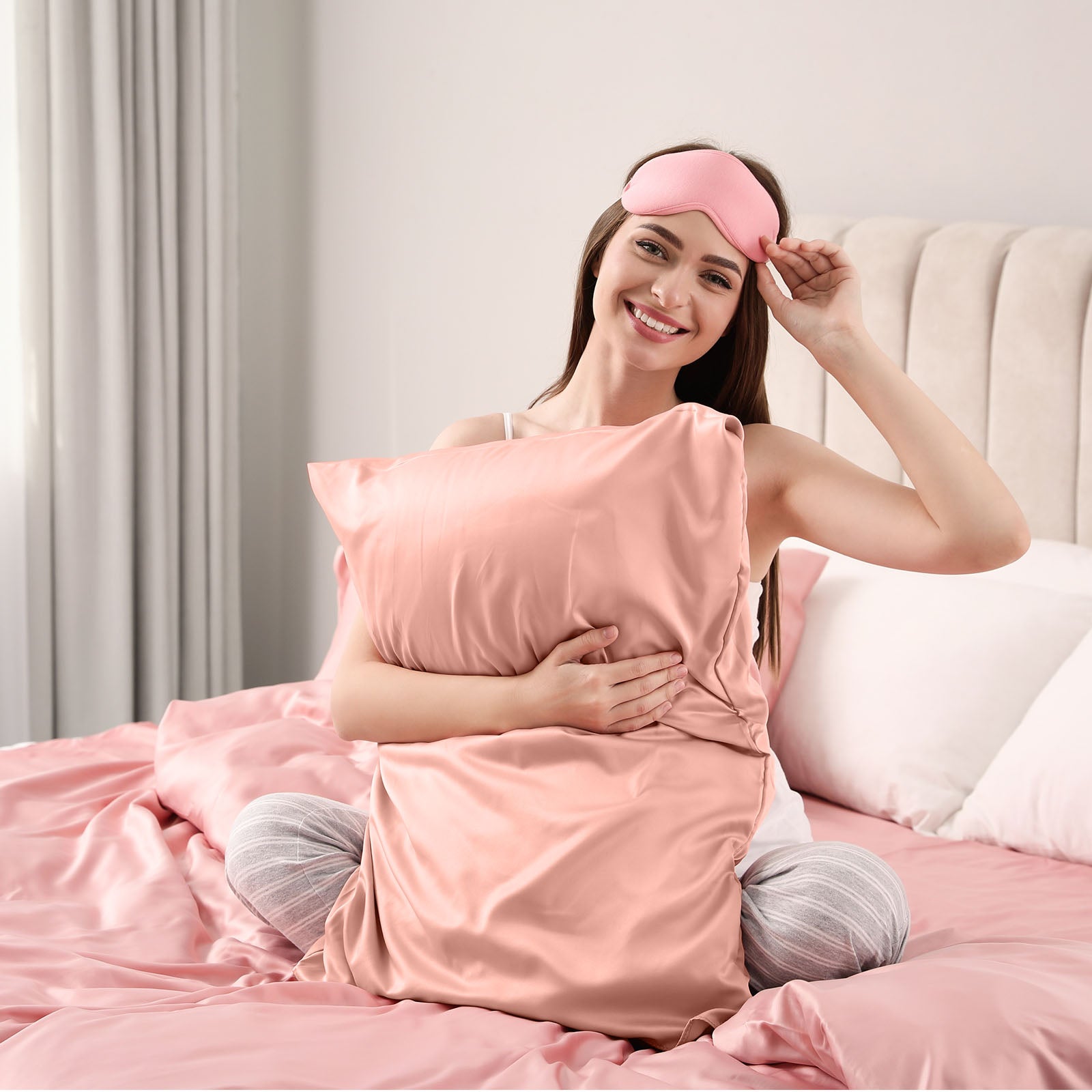 Pure Silk Pillow Case by Royal Comfort-Blush-1927503852471455748