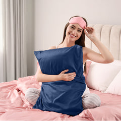 Pure Silk Pillow Case by Royal Comfort-Navy-1927503852635033604