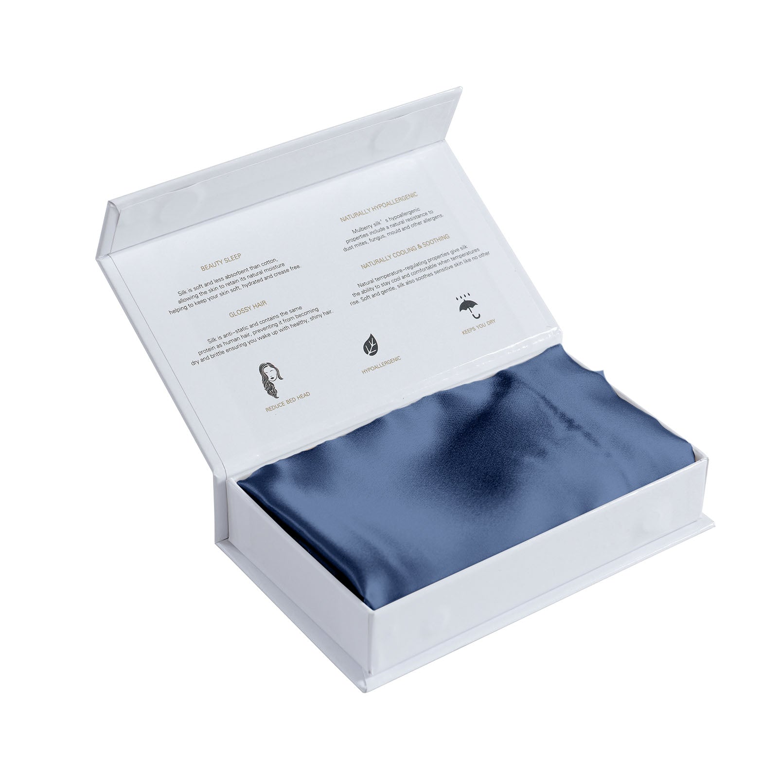 Pure Silk Pillow Case by Royal Comfort-Navy-1927503852635033605