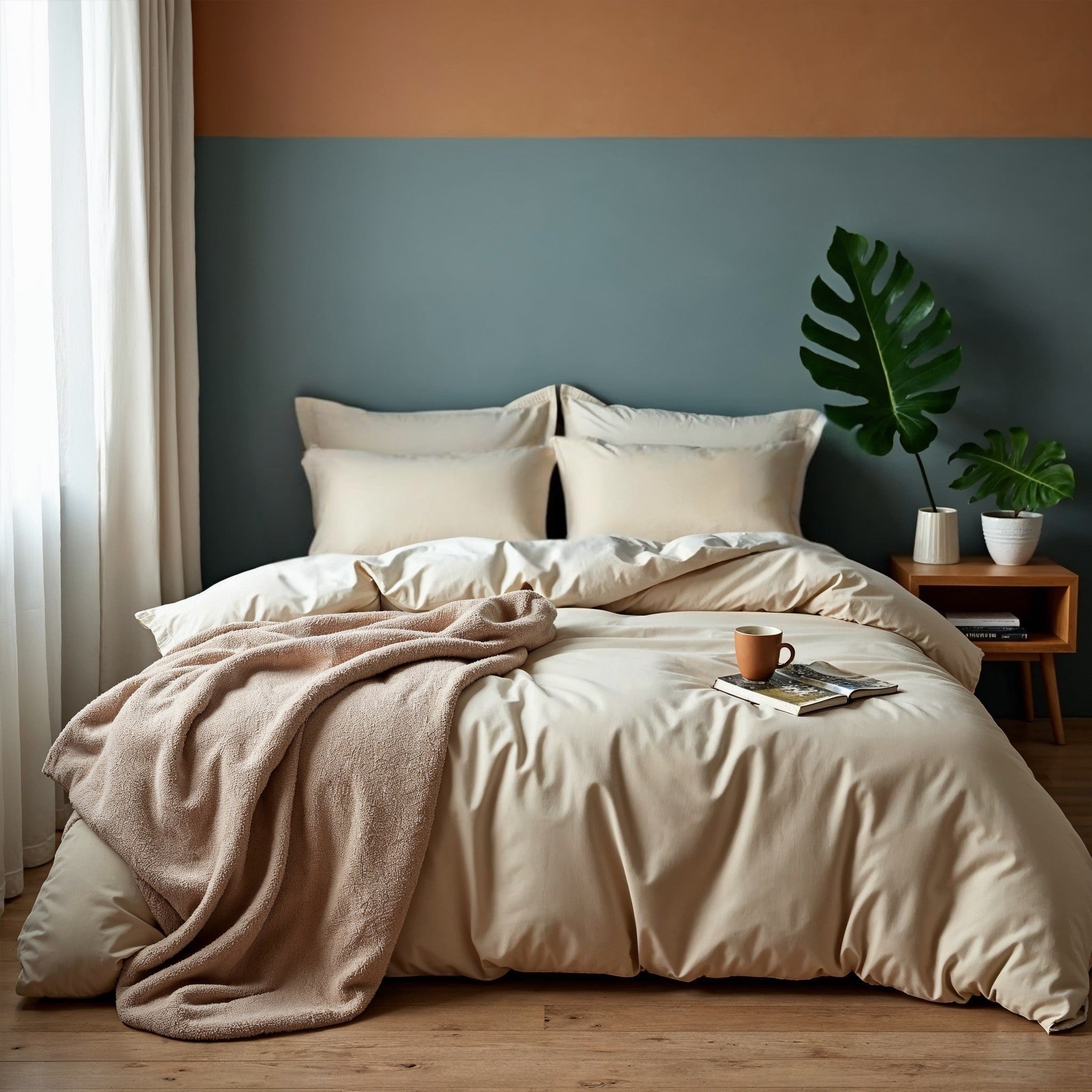 Royal Comfort 1000TC Cotton Blend Quilt Cover Sets Queen - Pebble-1927503859505303552