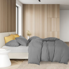 Royal Comfort 1000TC Cotton Blend Quilt Cover Sets King - Charcoal-1927503859673075714