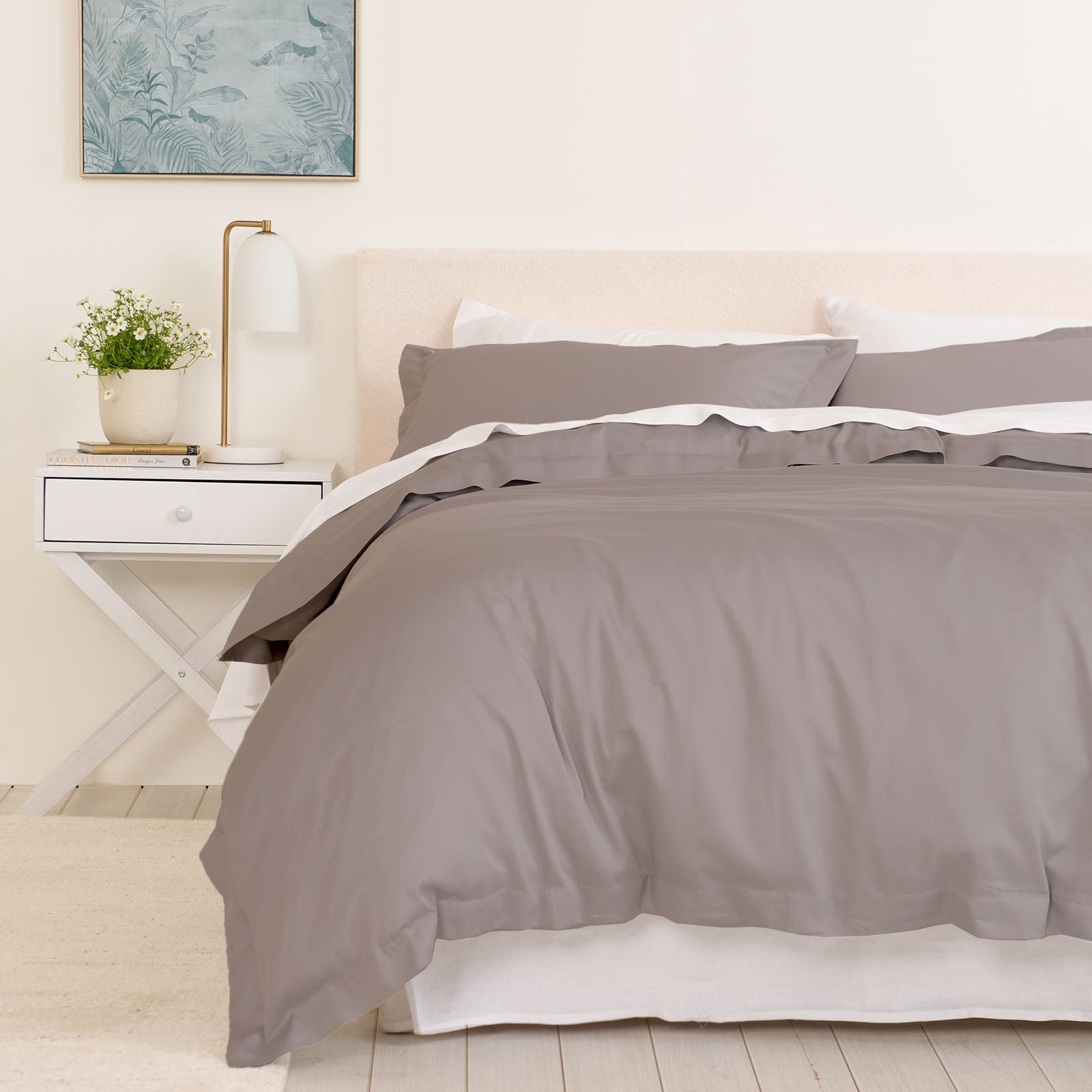 Royal Comfort - Balmain 1000TC Bamboo cotton Quilt Cover Sets (King) - Dove-1927503861585678336