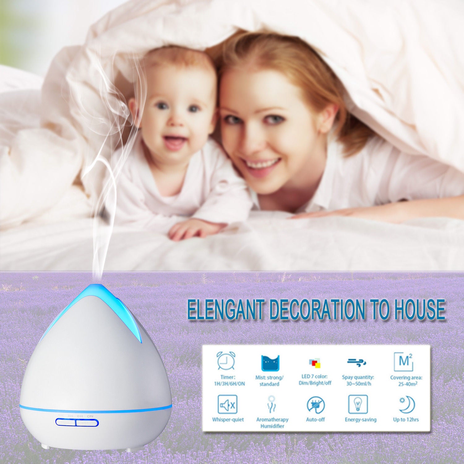 PureSpa Ultrasonic Diffuser  - White-1927503844435169286