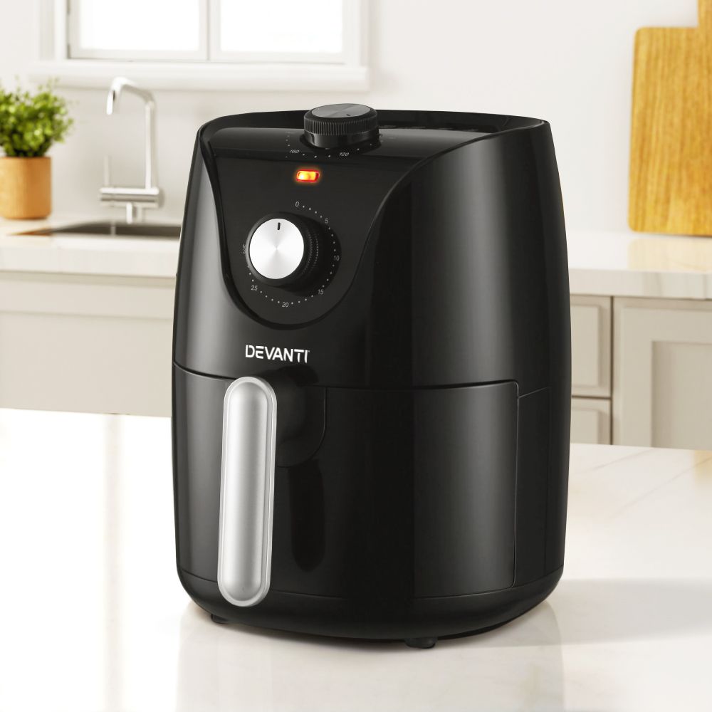 Devanti Air Fryer 2.5L Knob Fryers Free Delivery