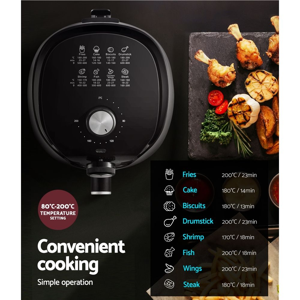 Devanti Air Fryer 2.5L Knob Fryers Free Delivery