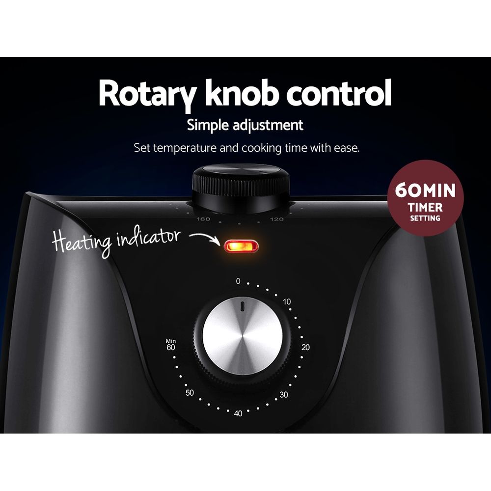 Devanti Air Fryer 2.5L Knob Fryers Free Delivery