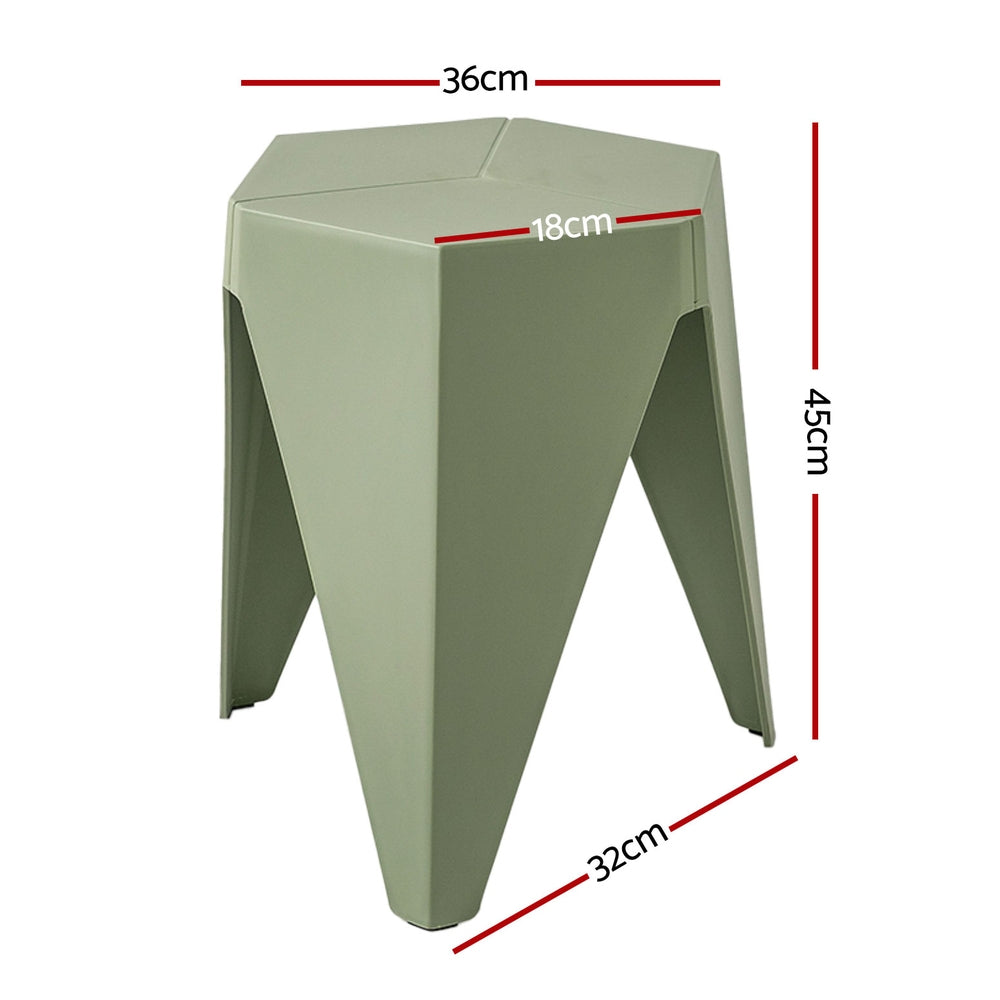 Artiss 4 Piece Puzzle Stool Bar Stools Stackable Green