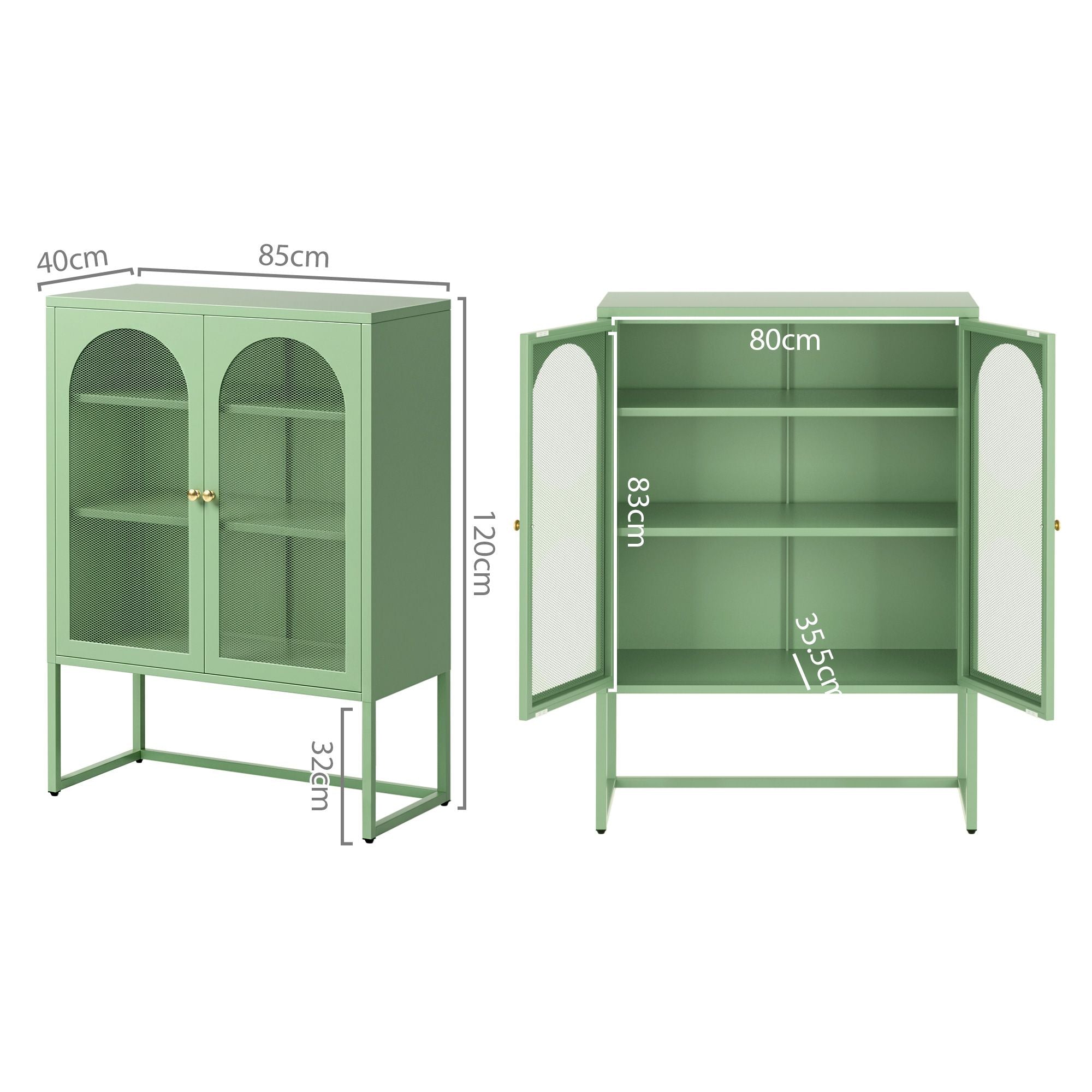 Artiss Buffet Sideboard Metal Cabinet - ELMA Green