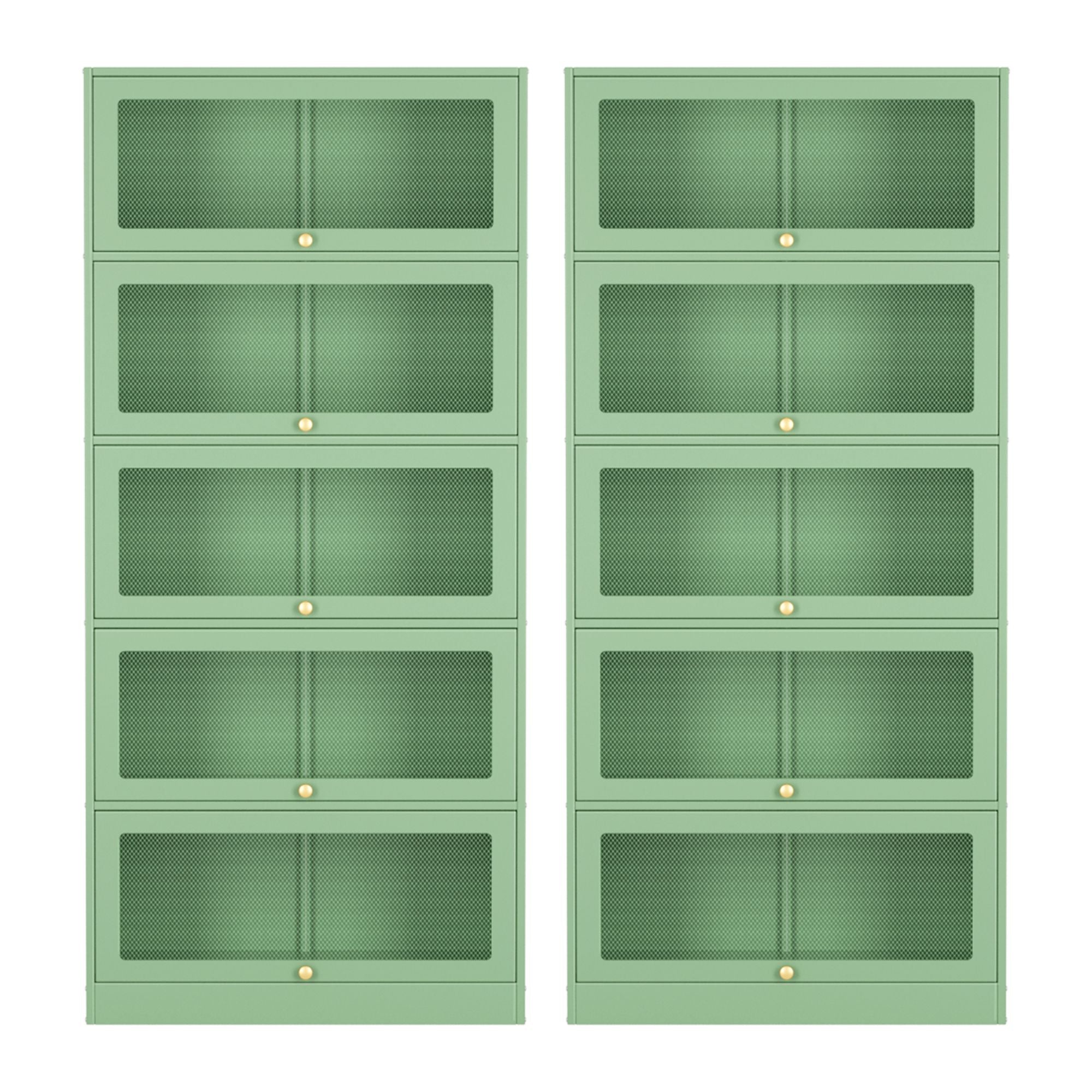Artiss 2x Buffet Sideboard Cabinet Storage Cupboard Mesh Doors Metal ELIA Green