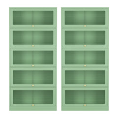 Artiss 2x Buffet Sideboard Cabinet Storage Cupboard Mesh Doors Metal ELIA Green